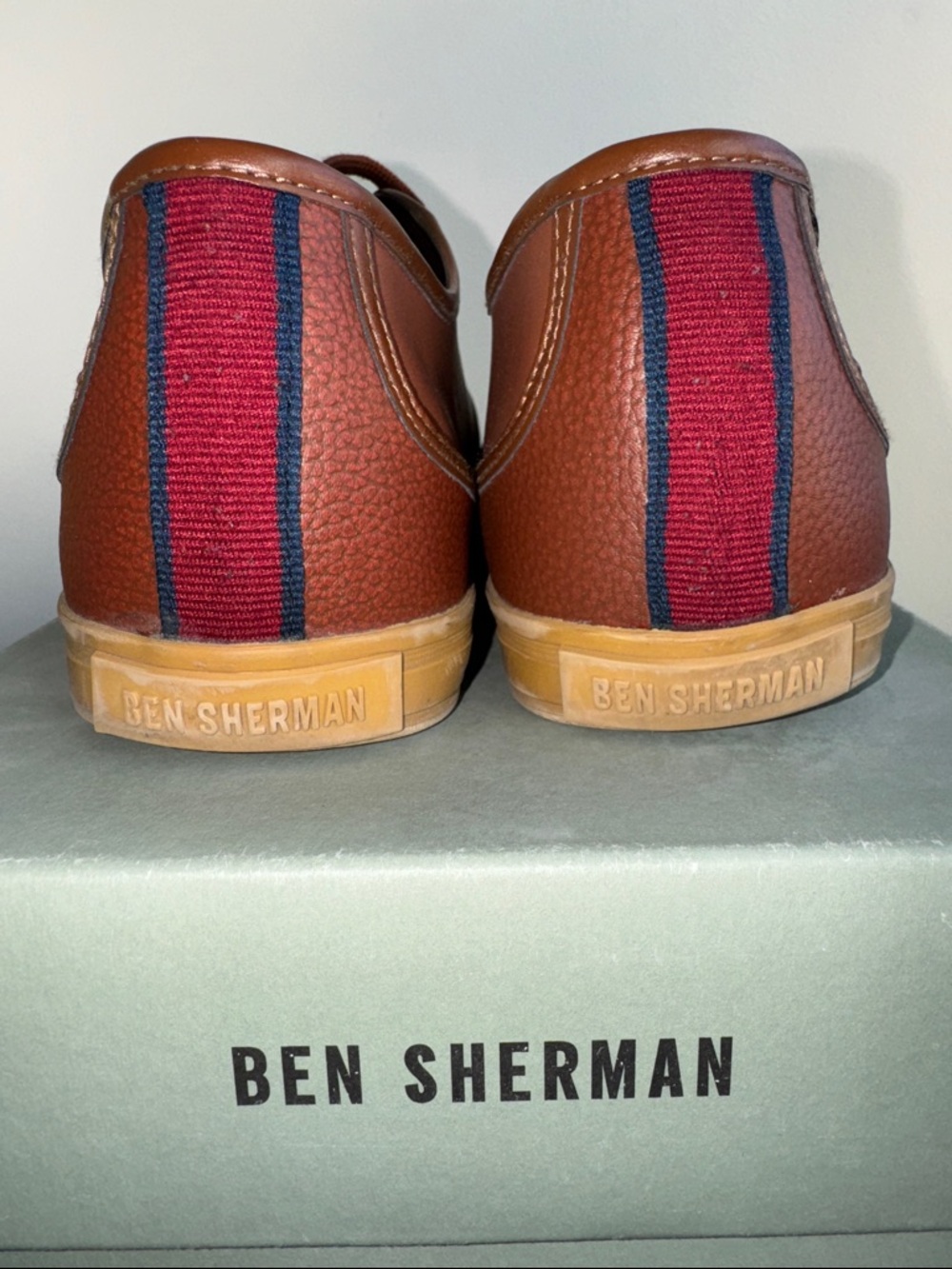 MAKE OFFER! Men's Ben Sherman Low-Top Leather Sneakers Shoes Brown Breckon 10US - Picture 9 of 12